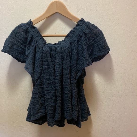 Free People Thrills & Frills Off the Shoulder Top NWT - Picture 6 of 8